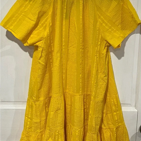 J Crew Ruffle-trim tiered dress in cotton dobby, S - Picture 11 of 12